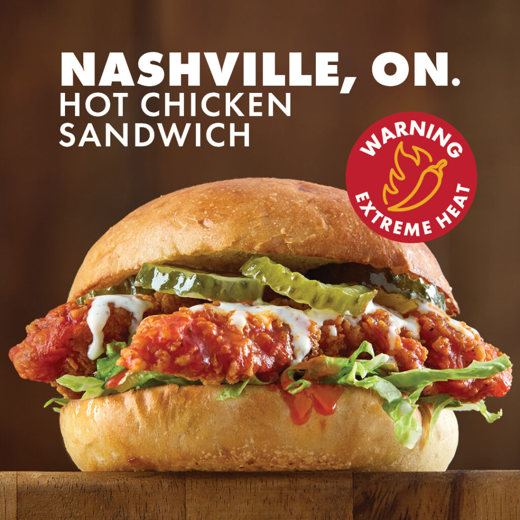 Nashville, ON Hot Chicken Sandwich | Nashville ON. Lineup